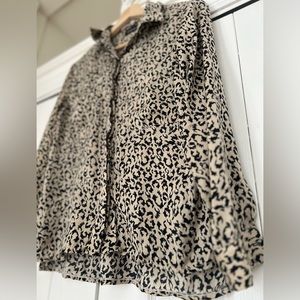 Leopard print shirt | Vintage animal print blouse with buttons